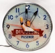 Vintage Duquesne Brewing Co. Adv. PAM Clock