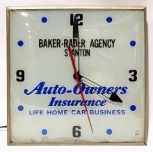 Vintage Auto-Owners Insurance Adv. PAM Clock