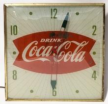 Vintage Coca-Cola Fishtail Advertising PAM Clock