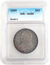 1830 U.S. Silver Capped Bust Half Dollar ICG AU 55