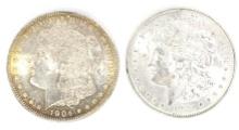 1904-O & 1921 Morgan Silver Dollars