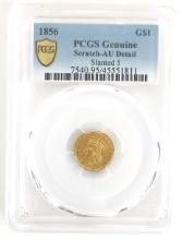 1856 Indian Head $1 Gold Piece PCGS AU Detail