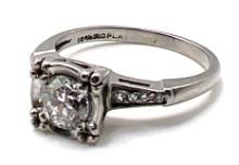 10% Iridium Platinum Women's 1CT Diamond Ring