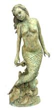 40in Tall Bronze Mermaid Fish Fountain