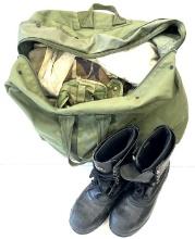 US Military Clothing Lot with Military Bag
