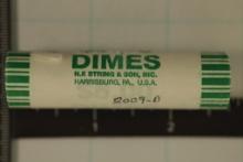 SOLID DATE $5 ROLL OF 2009-D ROOSEVELT DIMES.