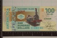 ANTARCTICA 100 DOLLAR ALEXANDER I ISLAND CU BILL