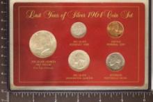 LAST YEAR OF SILVER 1964 US COIN SET IN PLASTIC &