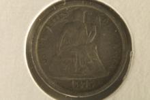 1875-S SILVER SEATED LIBERTY DIME ABOVE BOW MINT