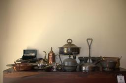 16 + PIECES OF SILVER PLATE & OTHER TABLETOP ITEMS