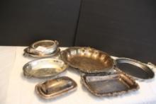 SIX PIECES OF SILVER PLATE SERVERS