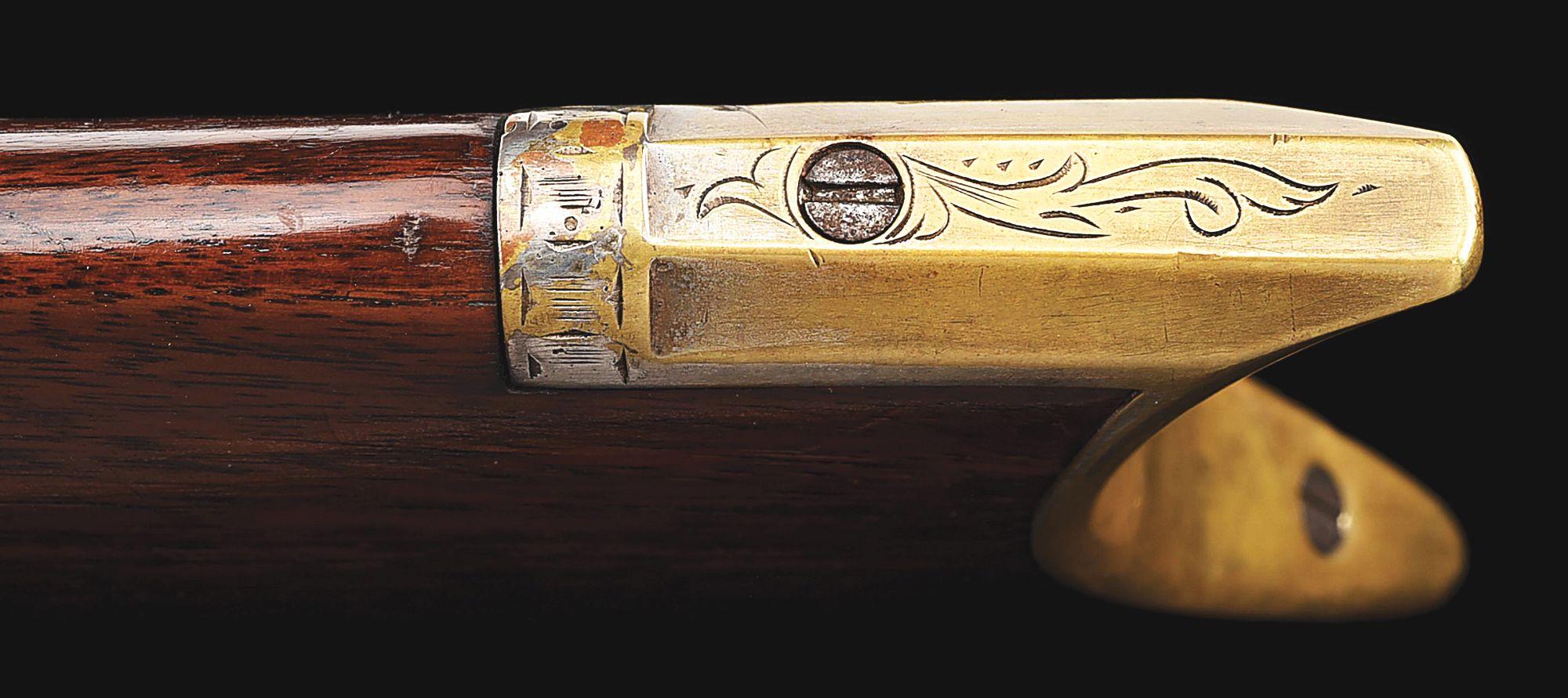 (A) RARE ENGRAVED NEW HAVEN ARMS VOLCANIC LEVER ACTION CARBINE.