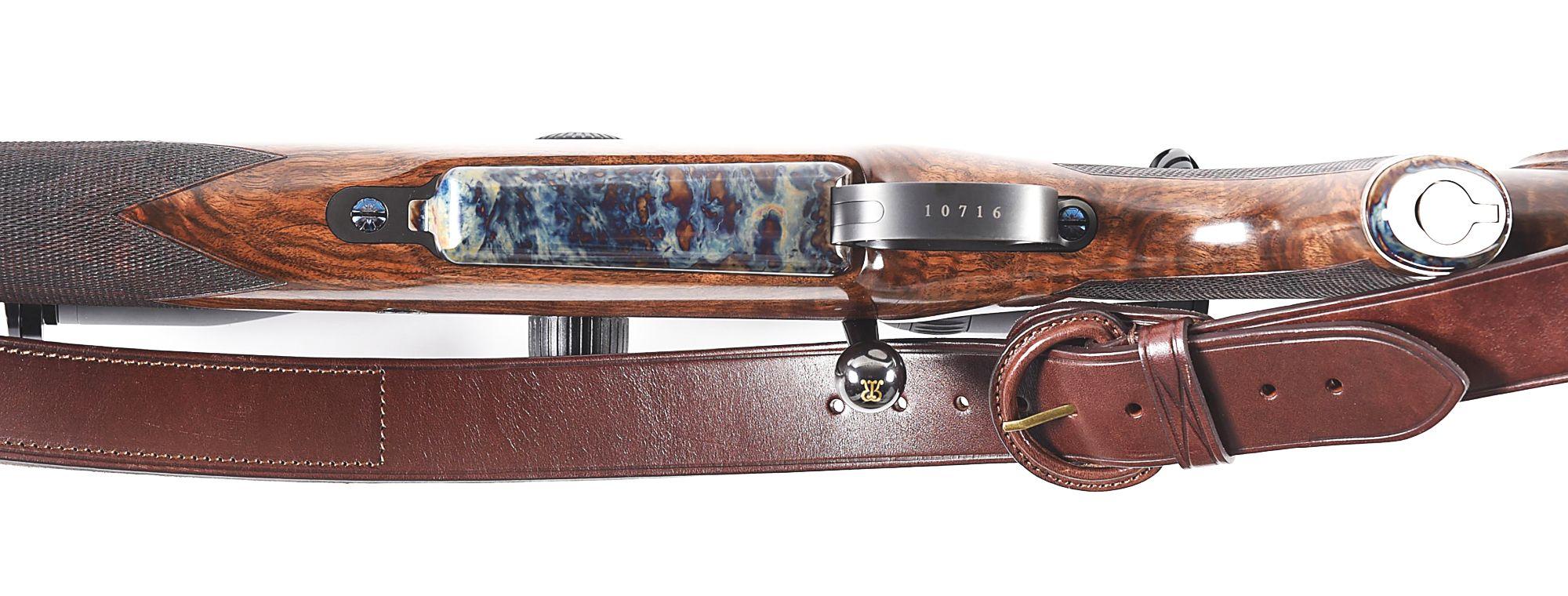 (M) JOHN RIGBY AND MAUSER COLLABORATION "BIG GAME" RIFLE IN .375 H&H MAGNUM WITH SWAROVSKI GLASS, CA