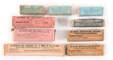 LOT OF 9: BOXES OF ANTIQUE AMMUNITION.