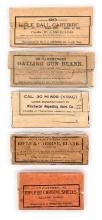 LOT OF 5: BOXES OF ANTIQUE AMMUNITION.