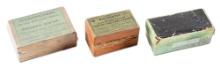 LOT OF 3: ANTIQUE BOXES OF AMMUNITION, INCLUDING A FULL BOX OF NATIONAL .32 TEAT FIRE.