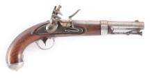 (A) US M1836 FLINTLOCK PISTOL BY JOHNSON DATED 1840.