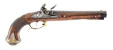 (A) GERMAN FLINTLOCK PISTOL SIGNED CHRISTIAN KUCHENREUTER.