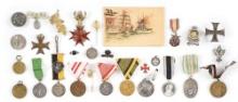 LOT OF MISCELLANEOUS IMPERIAL GERMAN AND AUSTRO-HUNGARIAN MEDALS AND PINS.