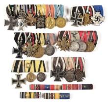 LOT OF MISCELLANEOUS GERMAN WWI-WWII MEDAL BARS.