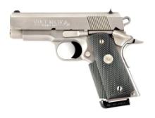 (M) STAINLESS COLT SERIES 80 MK IV OFFICERS ACP SEMI AUTOMATIC PISTOL.