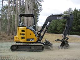 2019 John Deere 35G mini excavator, 2,390 Hrs. newer rubber tracks, bucket, Hyd thumb