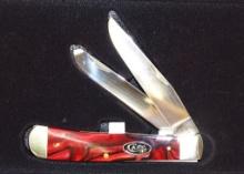 1 CASE TRAPPER KNIFE RED PEARL (kieinite) WITH BOX