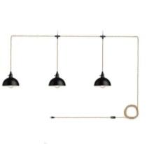 Jazava 3-light hanging lamp pendants w/ hemp rope