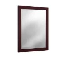 Framed Rectangular Beveled Edge Bathroom Vanity Mirror in Espresso