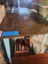 Metal Table with Wooden Table Top