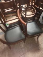 (6)Wooden Restaurant Chair Gray Seat