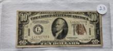 1934A Ten Dollar Federal Reserve Note Hawaii Over Print