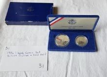 1986 Liberty Coin Set - Silver Dollar & Clad Half