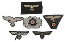 German Army & Luftwaffe WWII Hat & Breast Insignia (JMT)