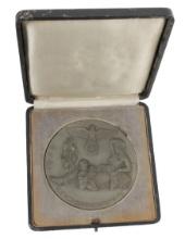 Original German WWII Cased 1939 11th Nuremberg Rally Combat Games Third Place Table Medal (HKR)