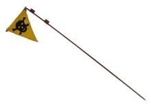 German Military WWII issue Mine Field Warning Flag & Stand (KDW)