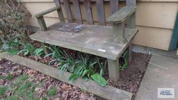 Wooden rustic bench