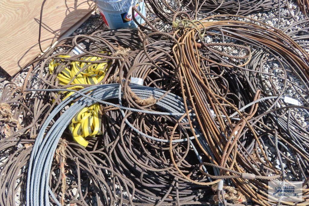 Large lot of steel cable