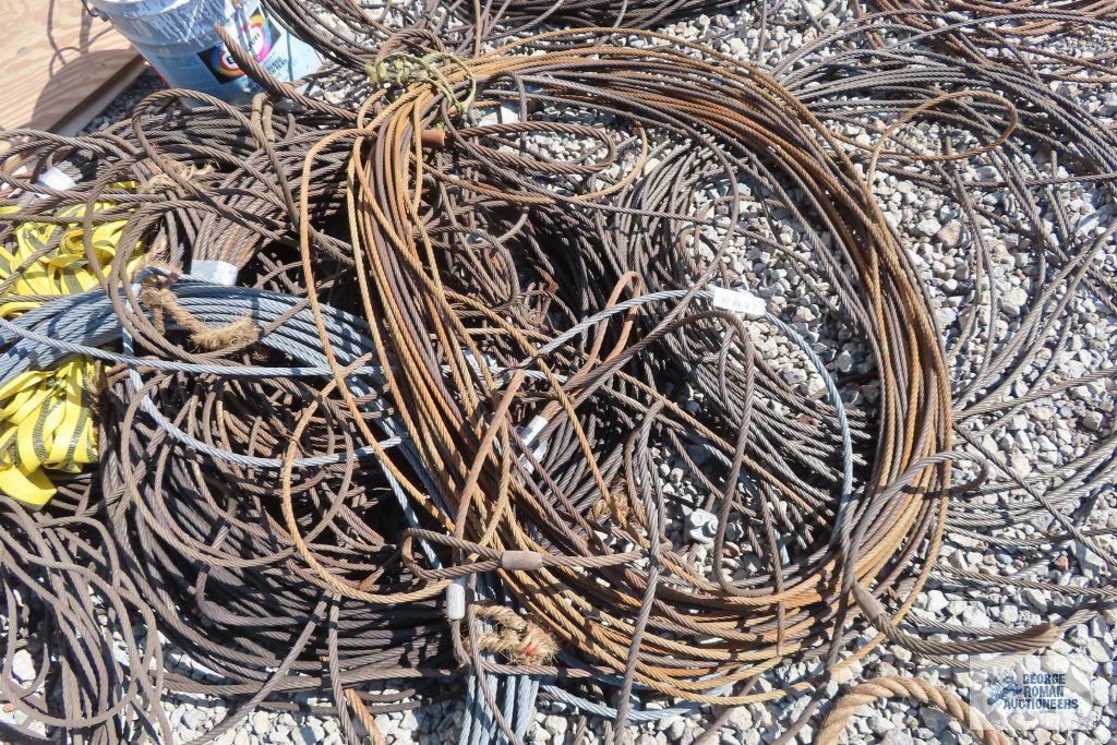 Large lot of steel cable