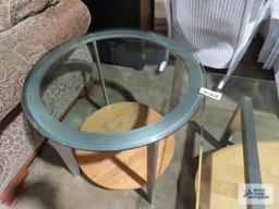 Glass...top coffee table and end table