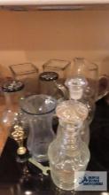Lot of decanters, vases and etc