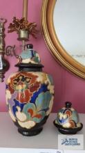 Regina Rosario vase with extra lid made in Holland....Has damage to top.