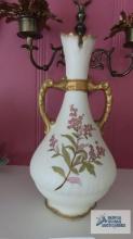 Hand painted vase with handles