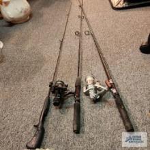 Lot of fishing reels and rods