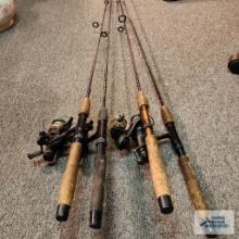Lot of fishing reels and rods