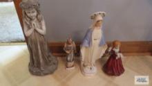 Religious figurines, Angel music box and planter