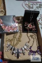 Lot of fancy assorted costume jewelry necklaces