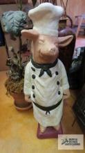 Chef pig statue ...