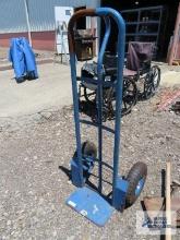 heavy duty two wheel dolly with pneumatic tires.