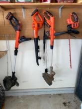 Black and Decker battery operated yard tools
